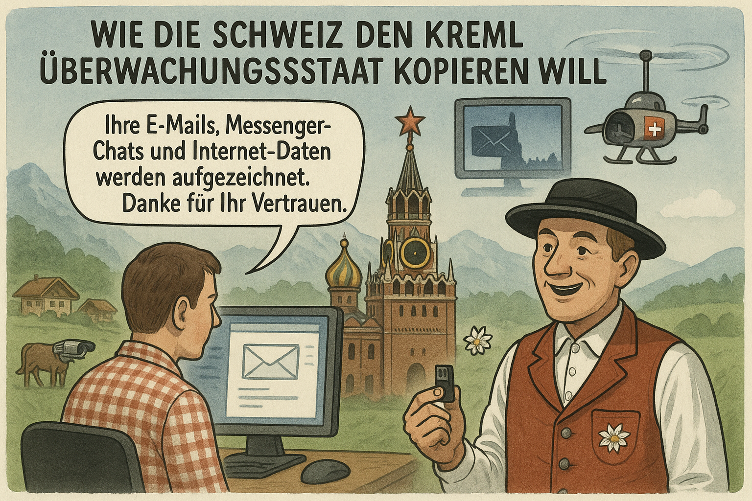 Tech-Chronik Mai 2025: Schweiz macht auf Kreml, Microsoft lässt Europa ausknipsen, Amazon geht gegen mich vor